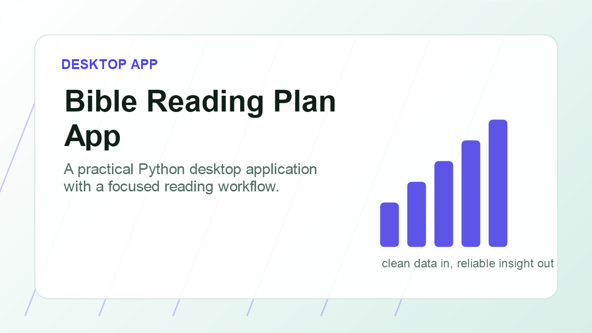 Preview graphic for a Python desktop reading-plan app
